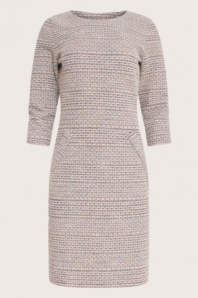 Smashed Lemon 23593 Jurk driekwart mouw Beige