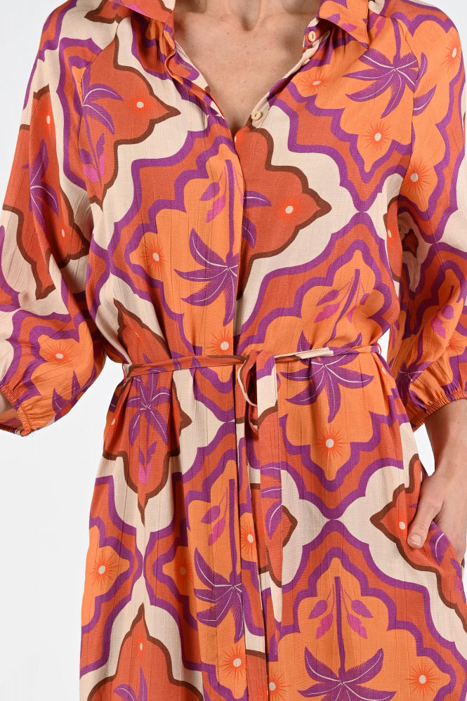 Geisha 67104-20 Jurk driekwart mouw Bruin