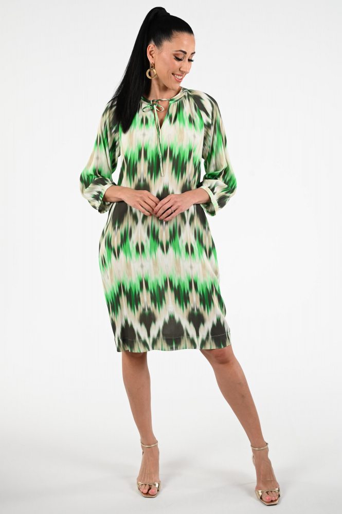 KYRA Faded Valentina Jurk driekwart mouw Groen