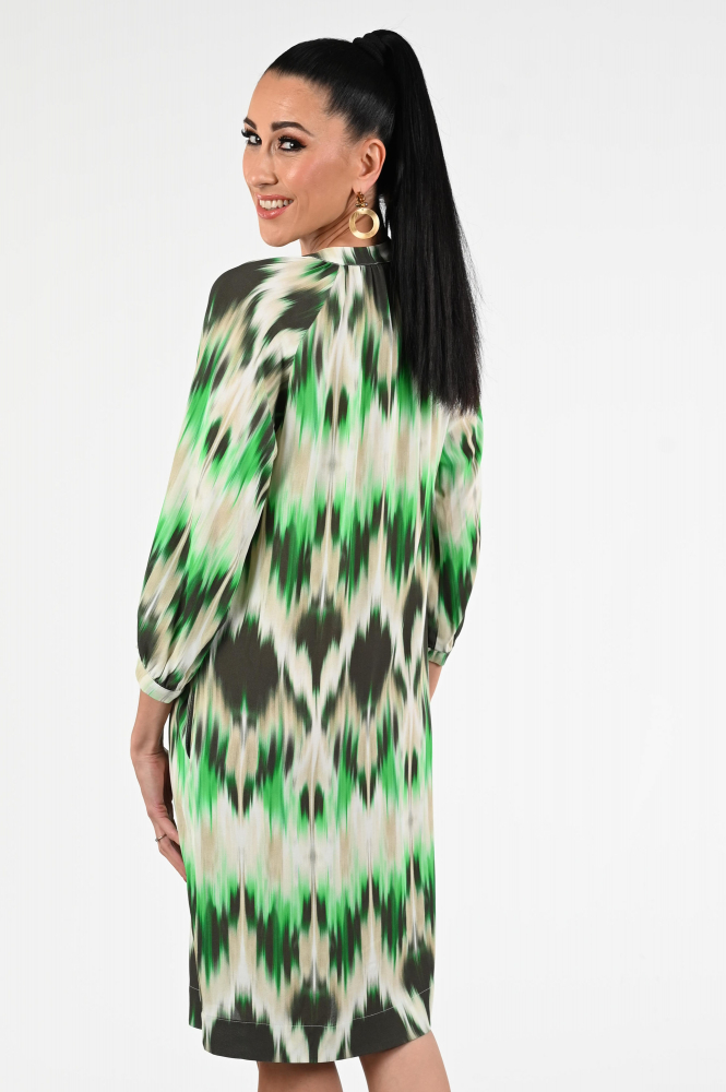 KYRA Faded Valentina Jurk driekwart mouw Groen