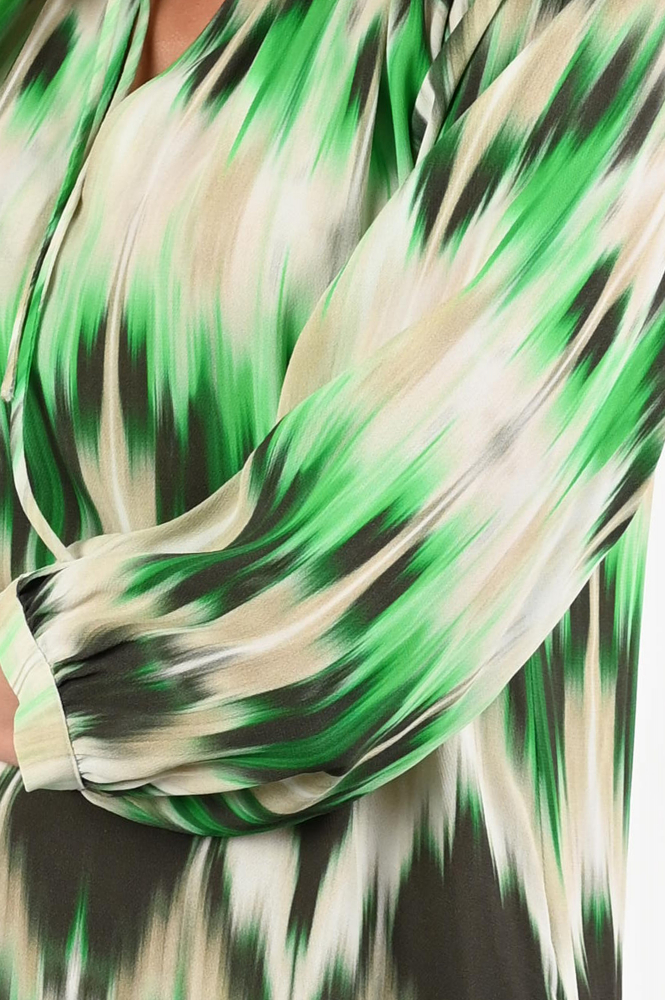 KYRA Faded Valentina Jurk driekwart mouw Groen