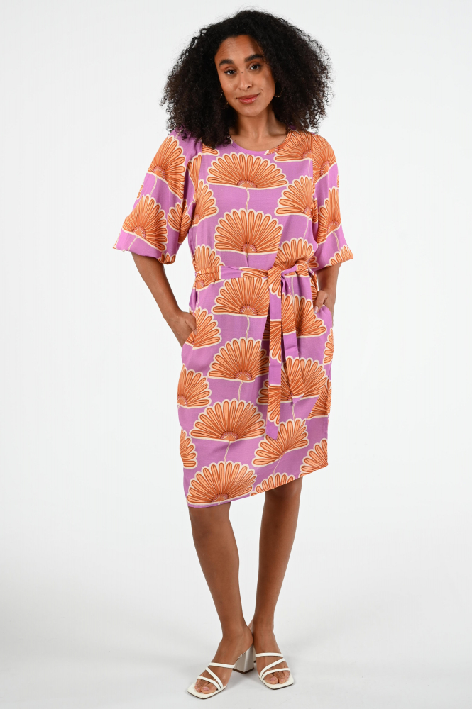 Geisha 57093-20 Jurk driekwart mouw Paars