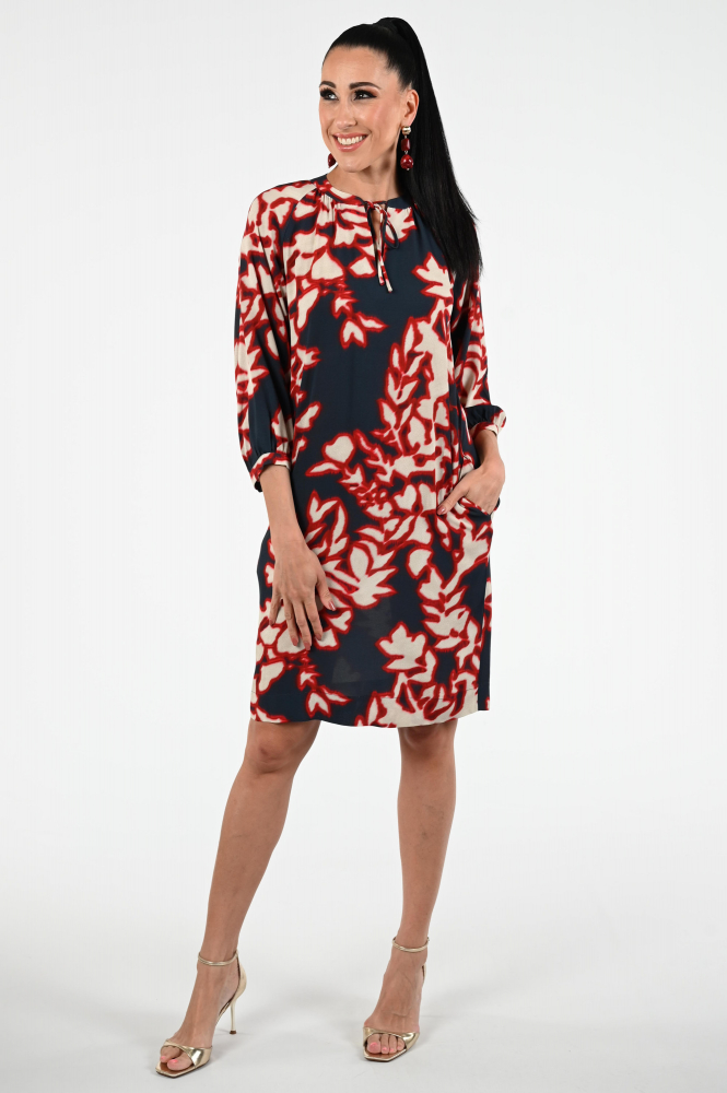 KYRA Valentina-s25 Jurk driekwart mouw Rood
