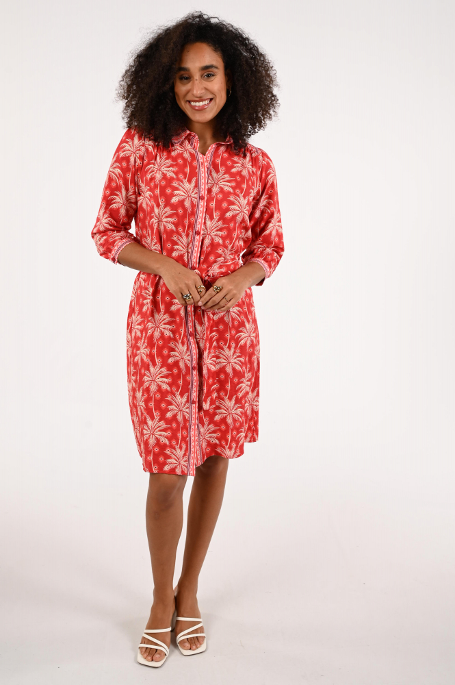 Geisha 67102-20 Jurk driekwart mouw Rood