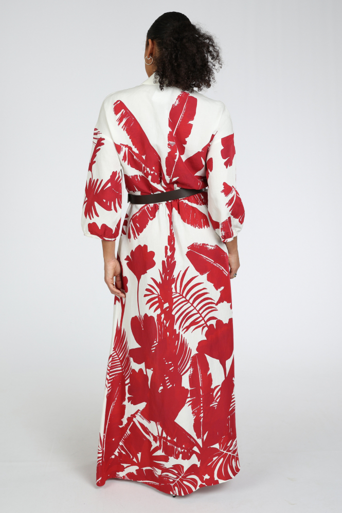 Caroline Biss 1188 Jurk driekwart mouw Rood