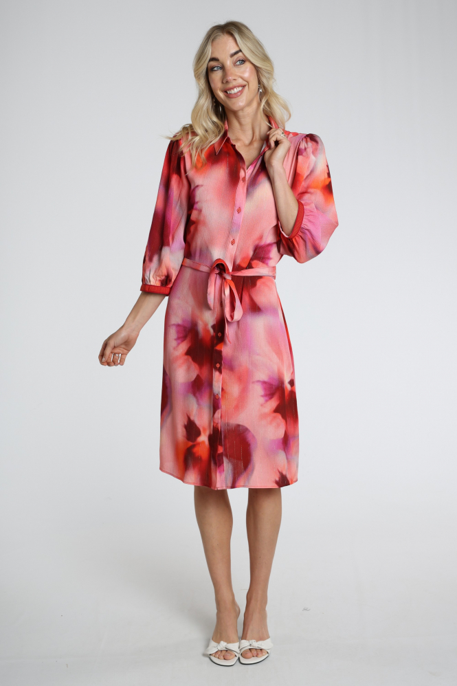 Geisha 67101-20 Jurk driekwart mouw Rood