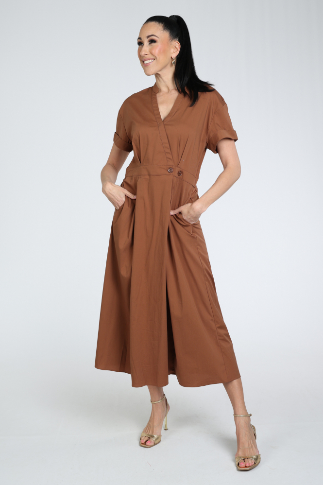 Co'couture 46112 Jurk korte mouw Bruin