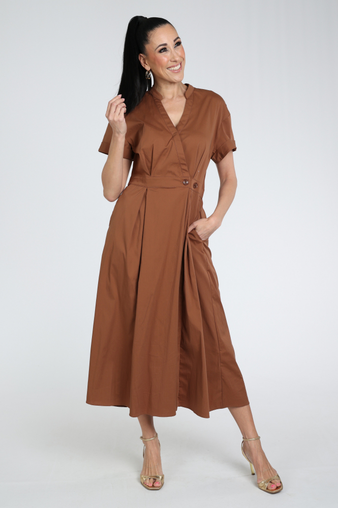Co'couture 46112 Jurk korte mouw Bruin