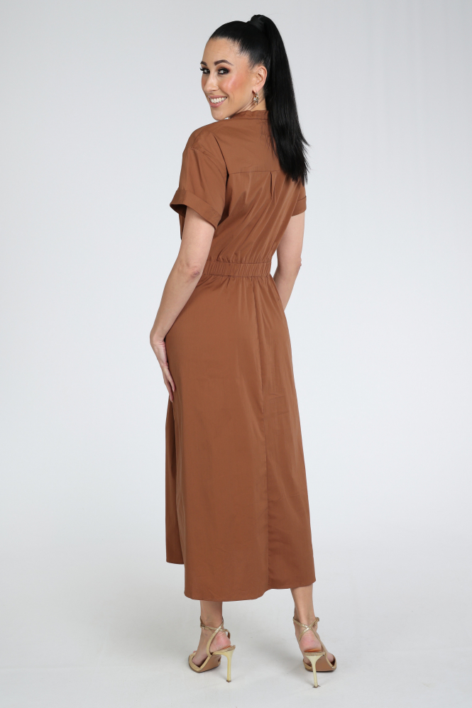 Co'couture 46112 Jurk korte mouw Bruin