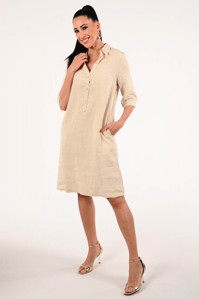 KYRA Merle Jurk korte mouw Beige