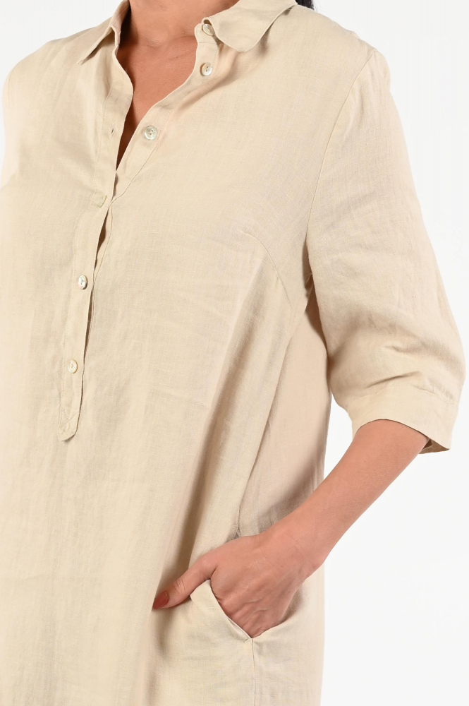 KYRA Merle Jurk korte mouw Beige