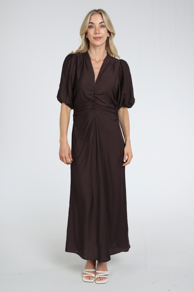 Co'couture 46093 Jurk korte mouw Bruin