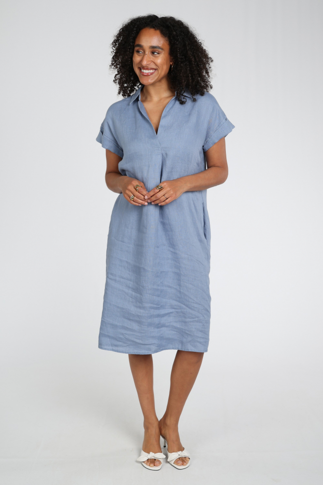 Emotions 126129 Jurk korte mouw Blauw
