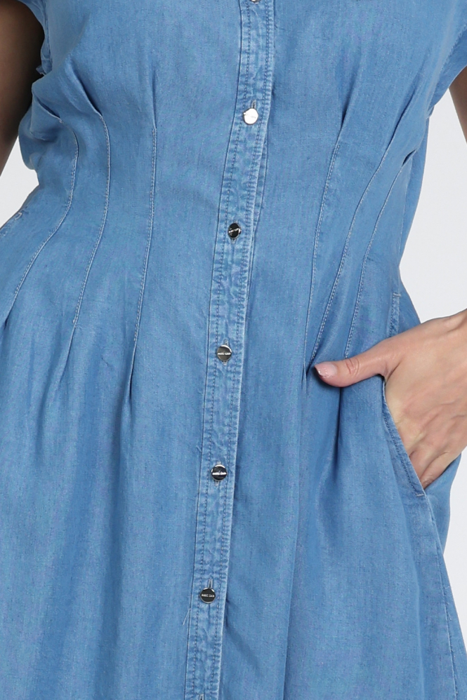 Marc Cain AC 21.42 D63 Jurk korte mouw Blauw