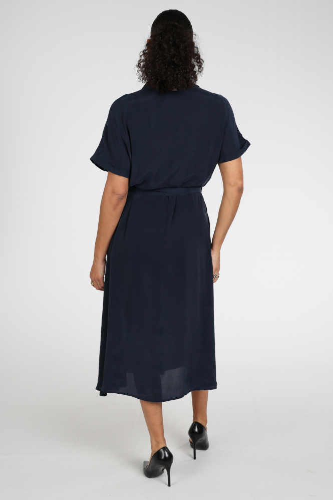 Pom Amsterdam SP9242 Jurk korte mouw Blauw