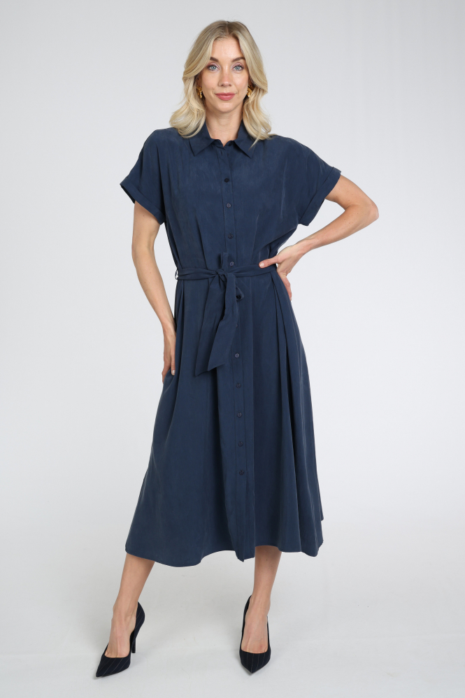 Pom Amsterdam SP9656 Jurk korte mouw Blauw