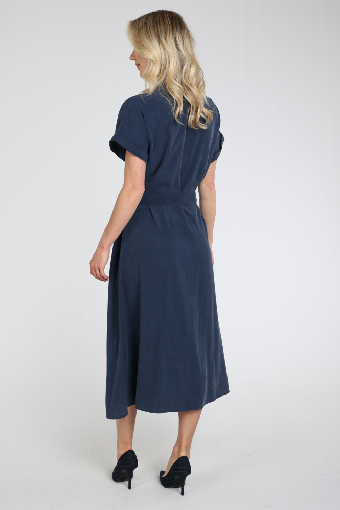 Pom Amsterdam SP9656 Jurk korte mouw Blauw