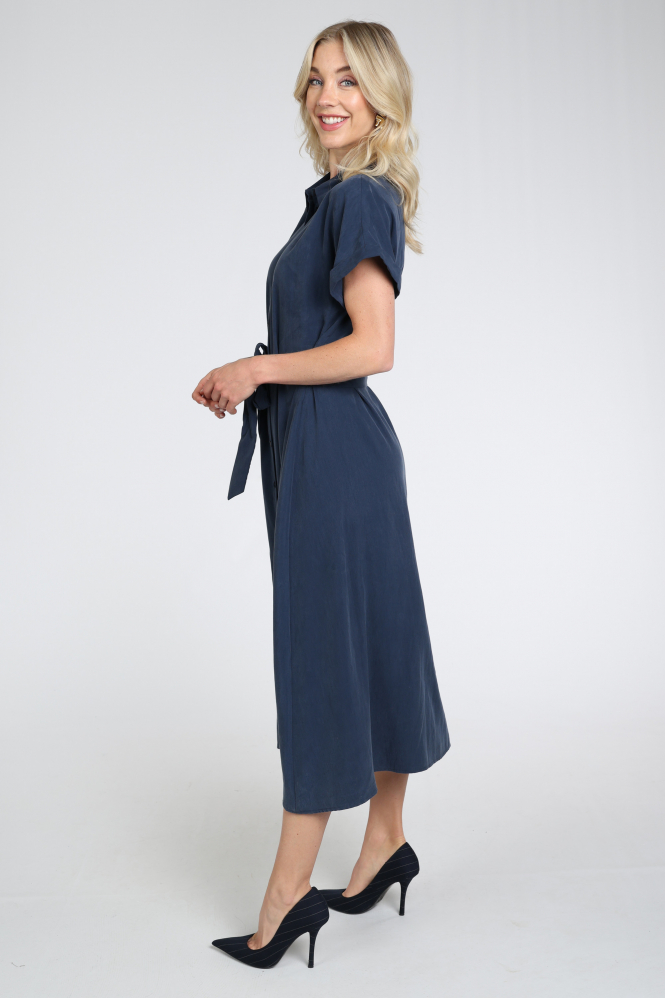 Pom Amsterdam SP9656 Jurk korte mouw Blauw