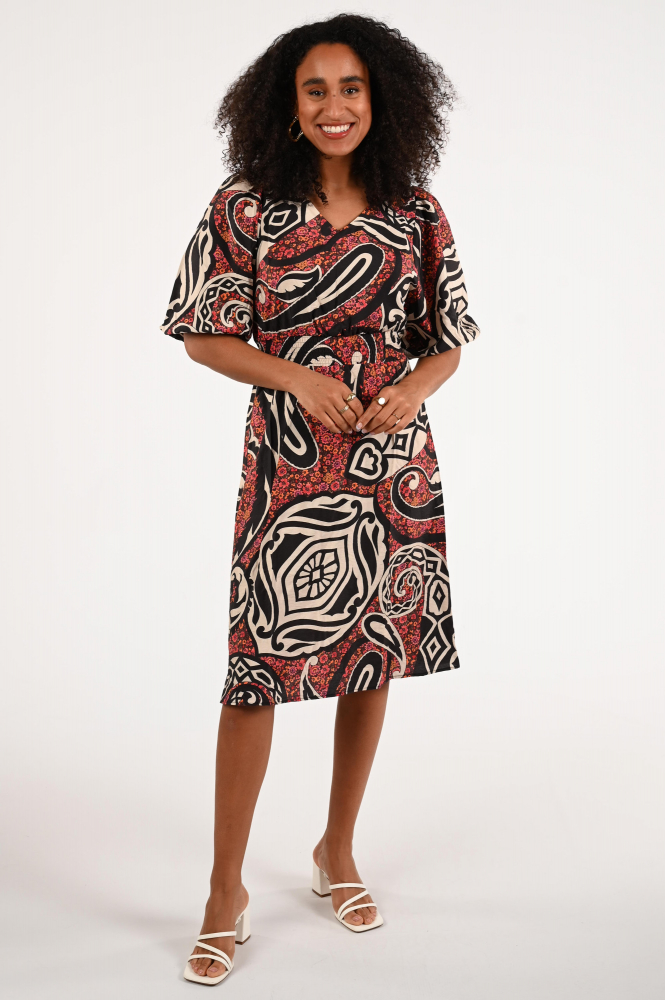 Geisha 57086-20 Jurk korte mouw Zwart