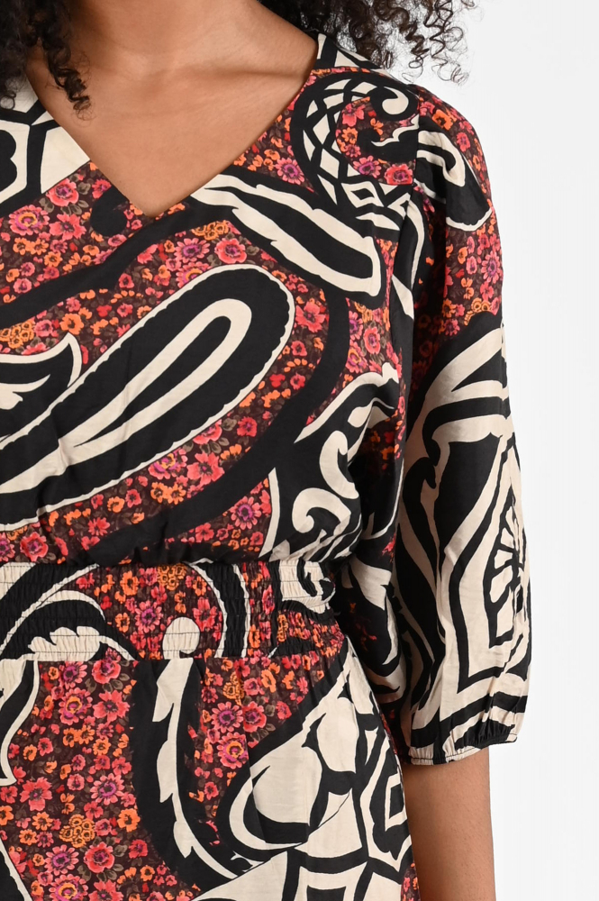 Geisha 57086-20 Jurk korte mouw Zwart