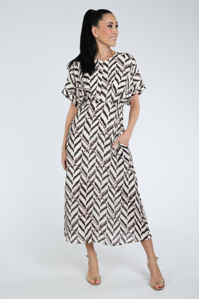 Co'couture 46079 Jurk korte mouw Beige