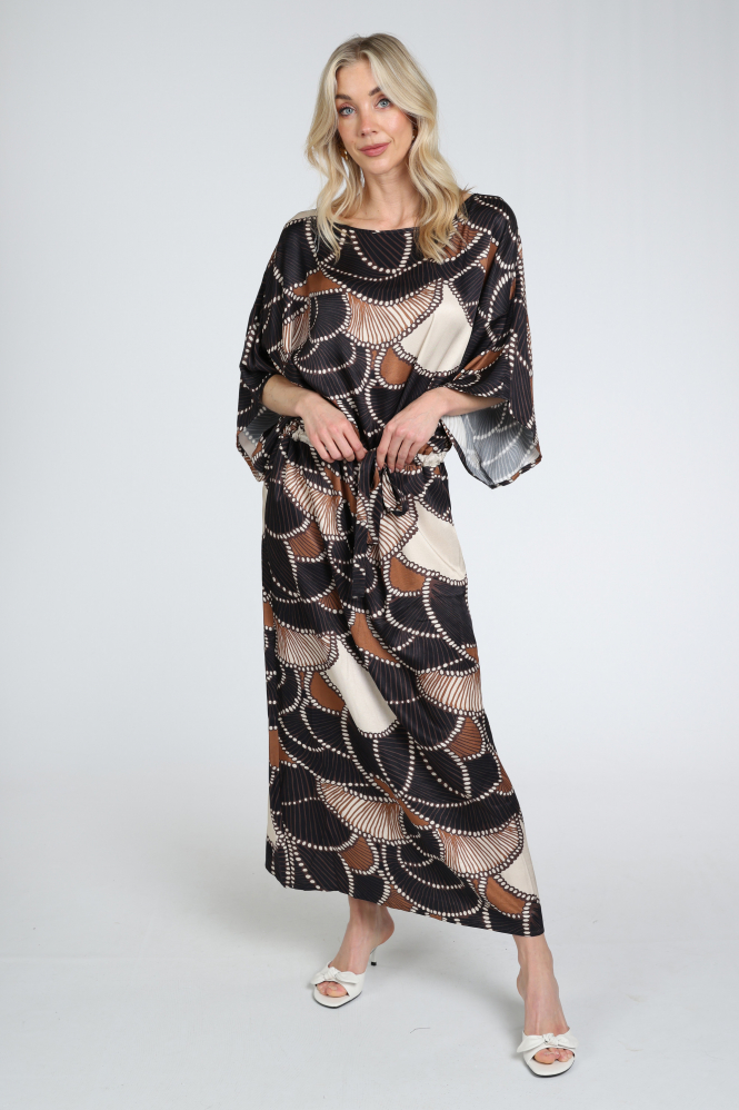 Summum 5s1642-12387 Jurk korte mouw Bruin