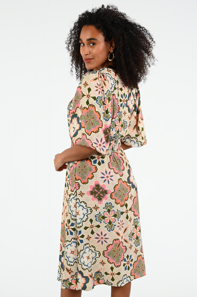 Geisha 57099-20 Jurk korte mouw Beige