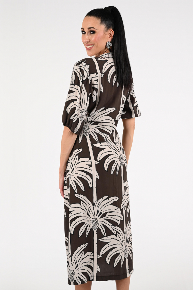 Geisha 67113-20 Jurk korte mouw Bruin