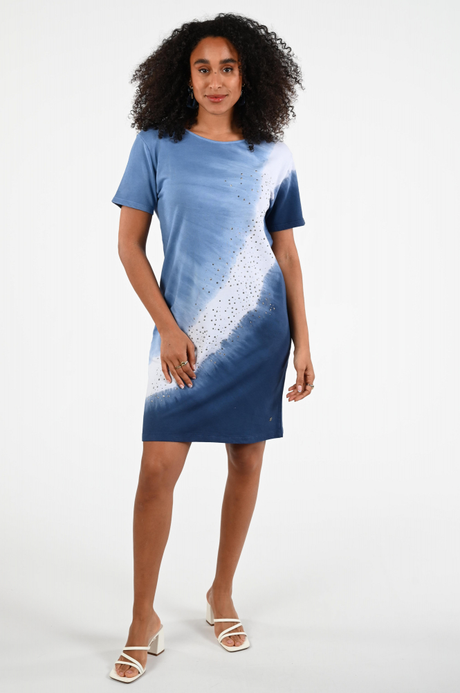 Monari 408627 Jurk korte mouw Blauw