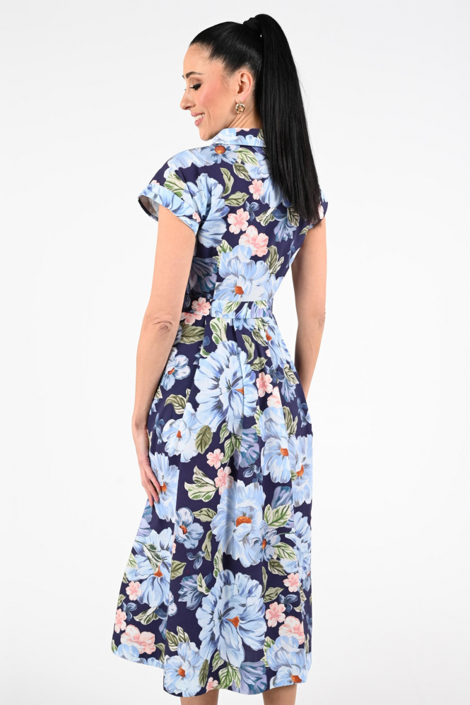 Oui 97172 Jurk korte mouw Blauw