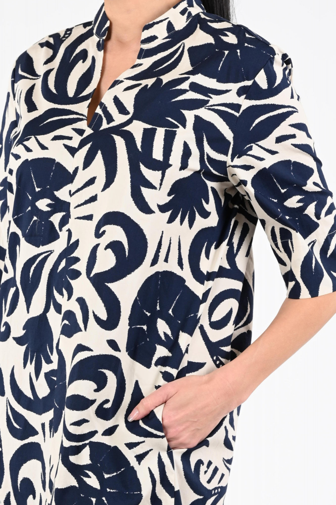 Oui 97496 Jurk korte mouw Blauw