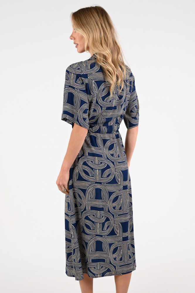 Geisha 67053-70 Jurk korte mouw Blauw