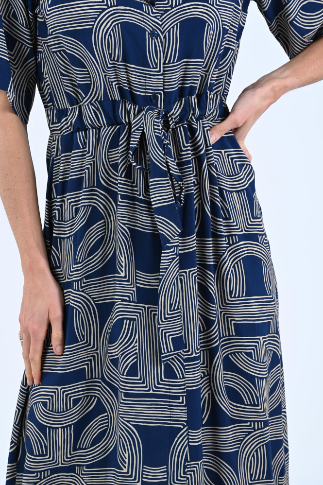 Geisha 67053-70 Jurk korte mouw Blauw