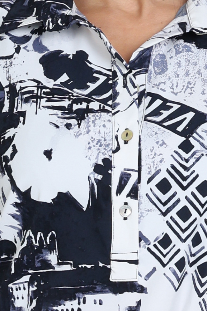 Joseph Ribkoff 261048 Jurk korte mouw Blauw