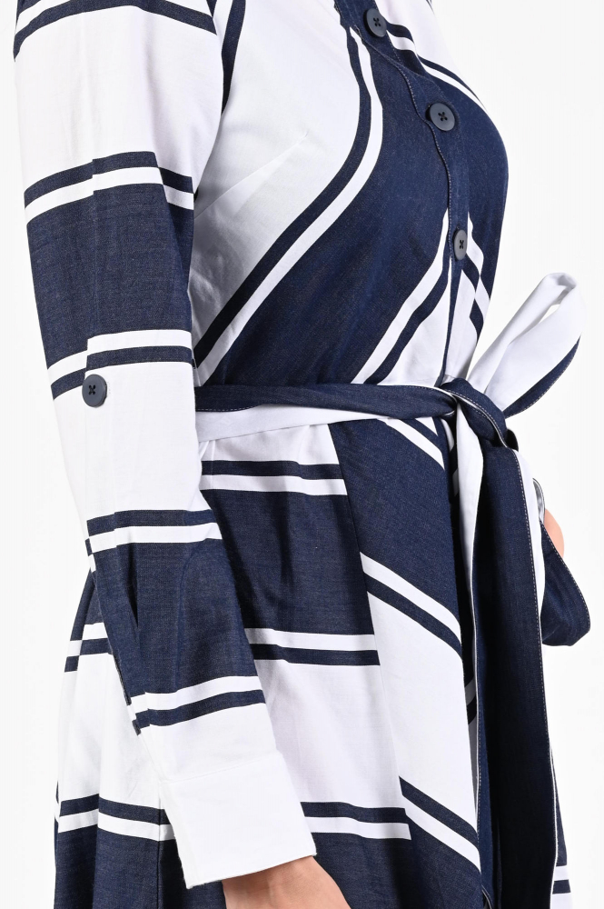 Joseph Ribkoff 261936 Jurk korte mouw Blauw