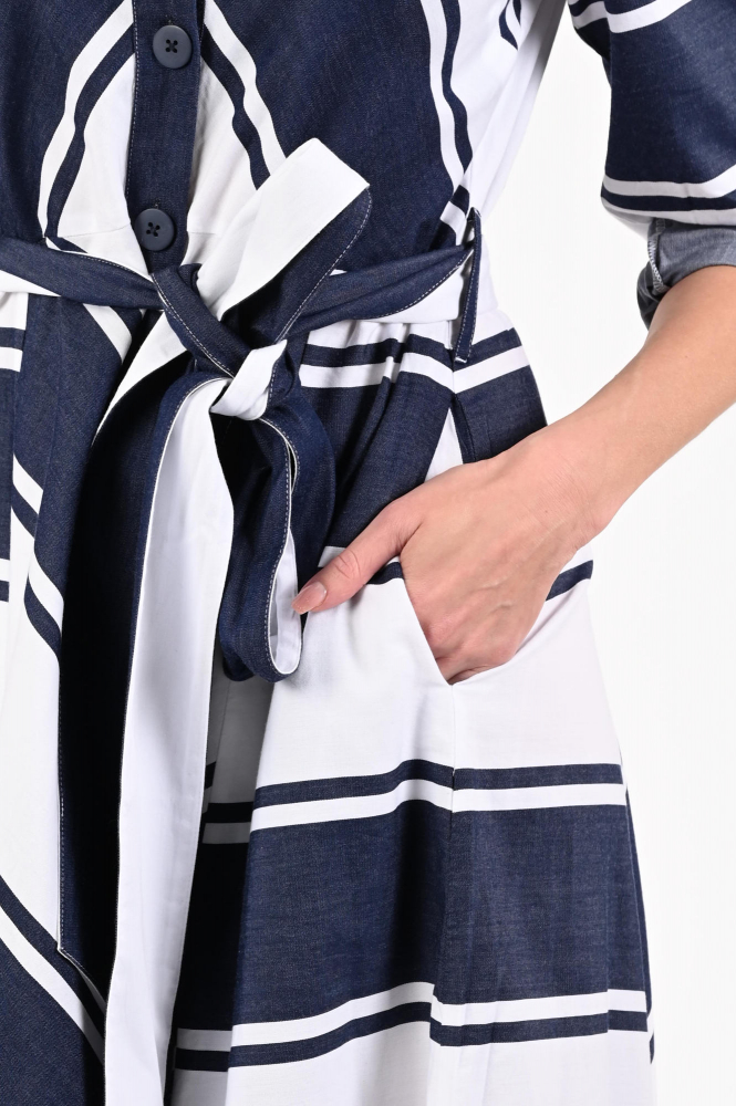 Joseph Ribkoff 261936 Jurk korte mouw Blauw