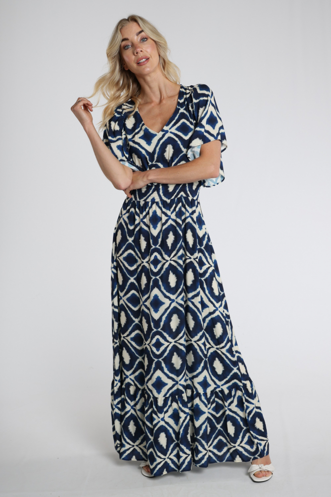 Geisha 67116-20 Jurk korte mouw Blauw