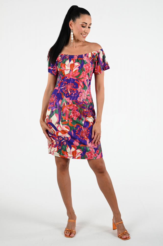 Geisha 47414-60 May Jurk korte mouw Paars