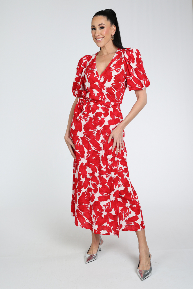 Pom Amsterdam SP9589 Jurk korte mouw Rood
