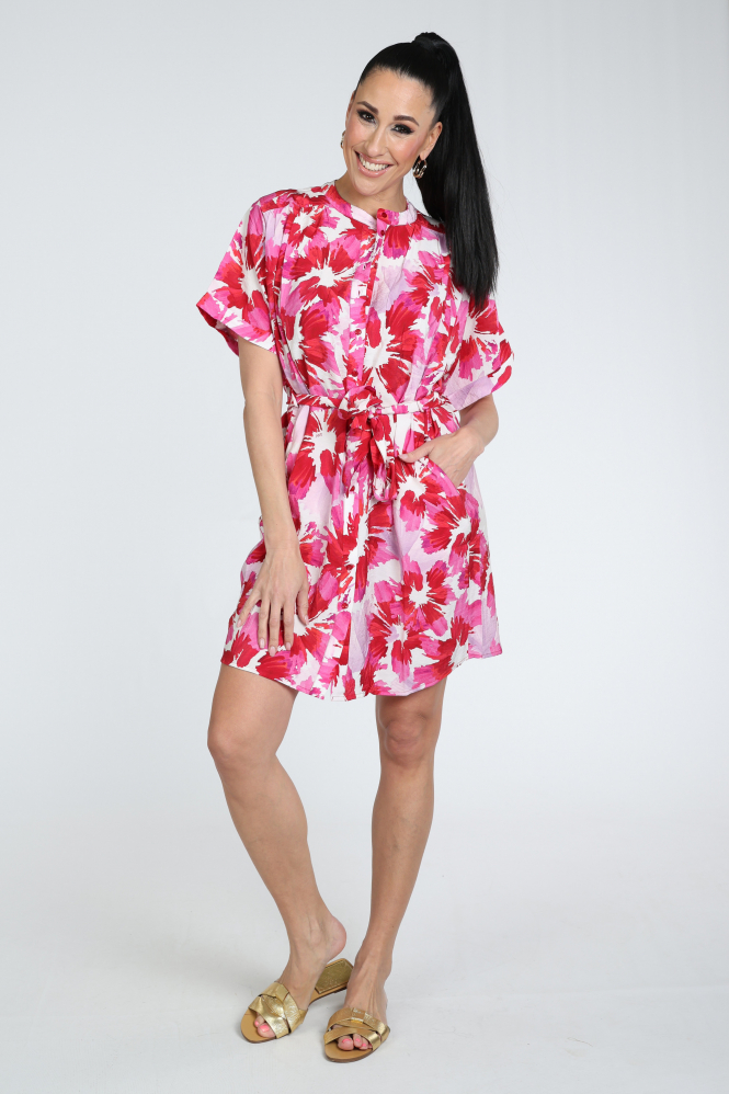 Pom Amsterdam SP9590 Jurk korte mouw Roze