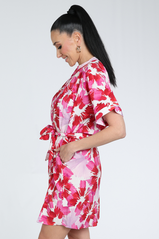 Pom Amsterdam SP9590 Jurk korte mouw Roze