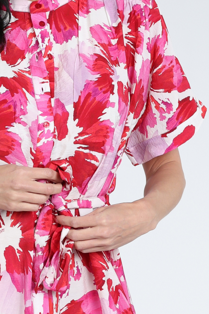 Pom Amsterdam SP9590 Jurk korte mouw Roze