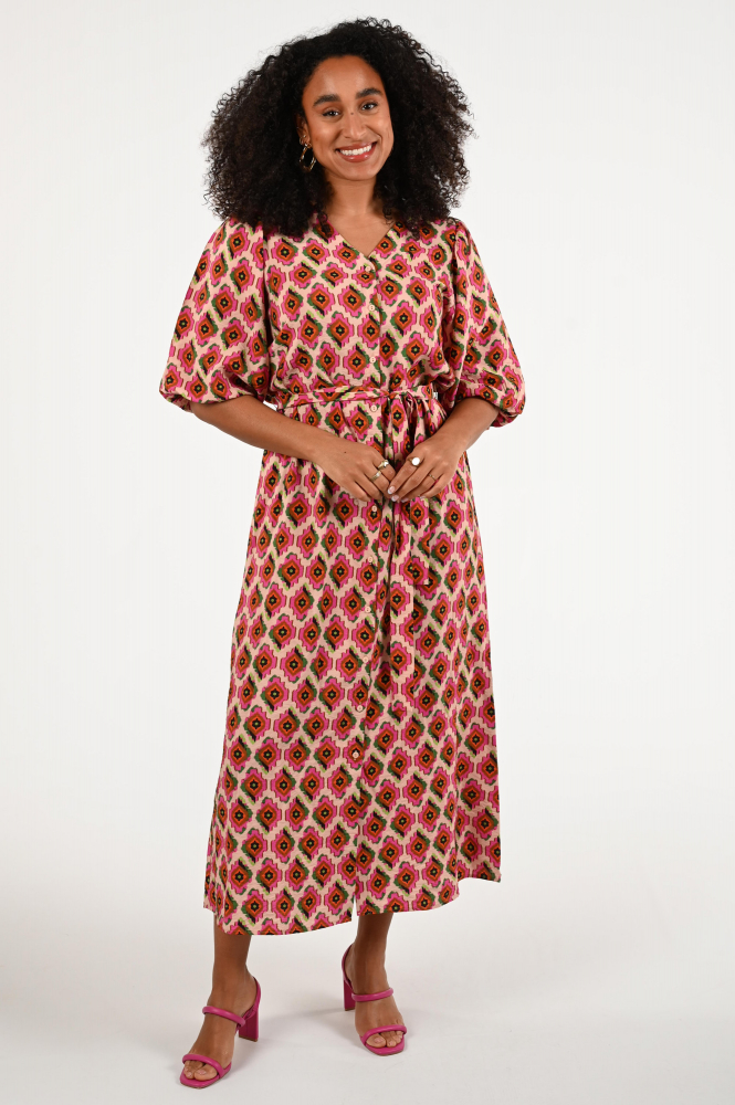 Geisha 57098-20 Jurk korte mouw Roze