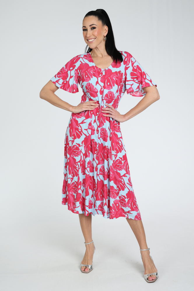 Pom Amsterdam SP9647 Jurk korte mouw Roze