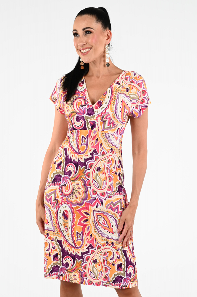Geisha 47410-60 June Jurk korte mouw Geel