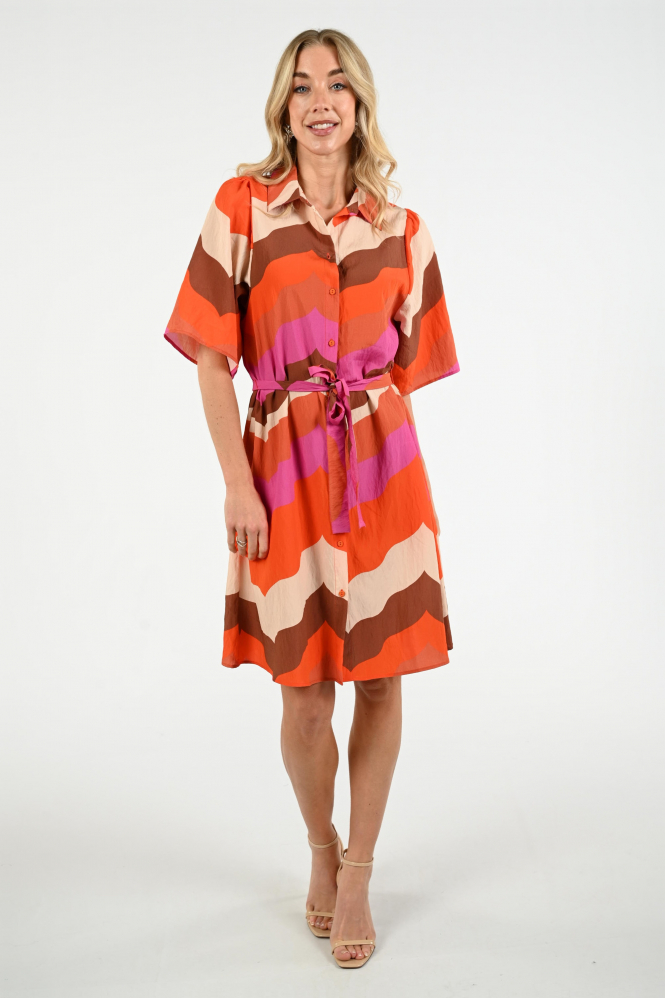 Geisha 67103-20 Jurk korte mouw Oranje