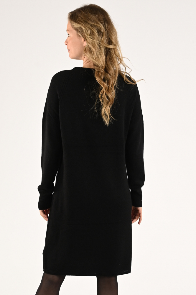 Oui 80156 Jurk lange mouw Zwart