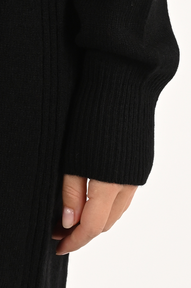 Oui 80156 Jurk lange mouw Zwart