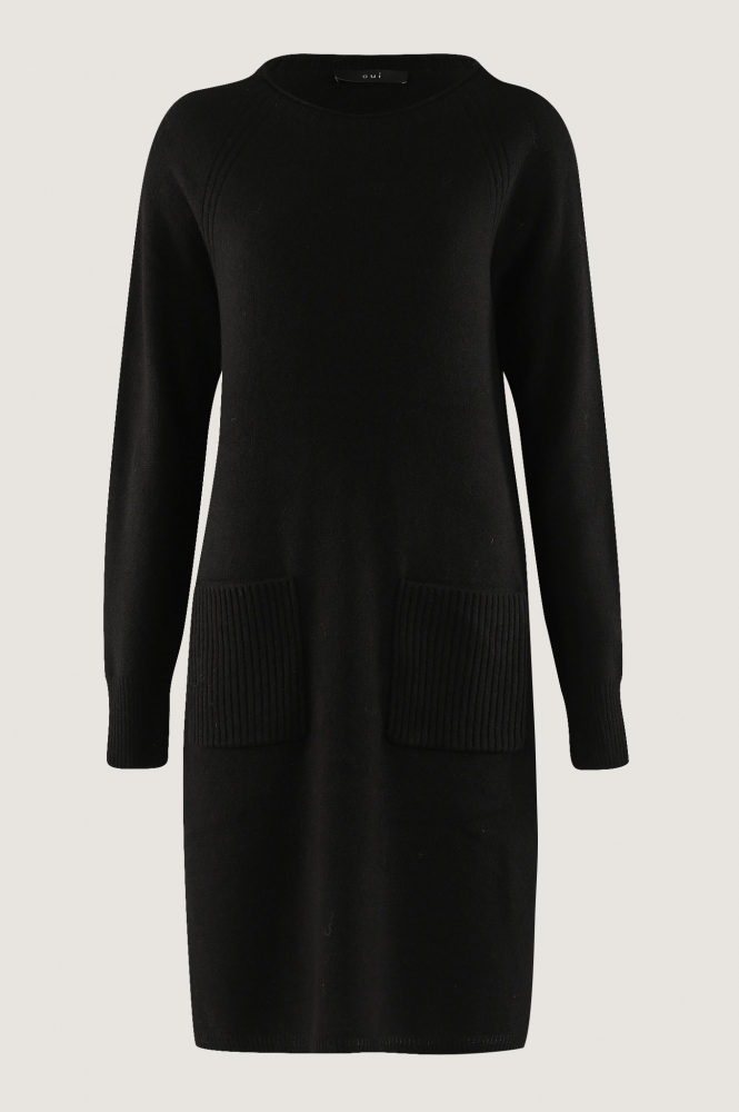 Oui 80156 Jurk lange mouw Zwart