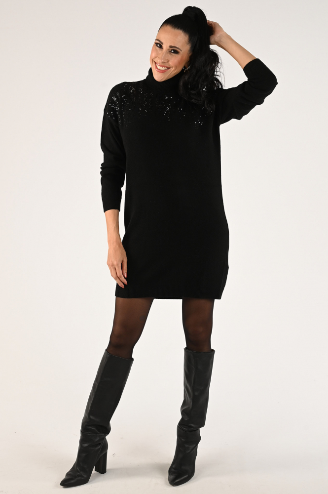 Liu Jo mf3077 Jurk lange mouw Zwart